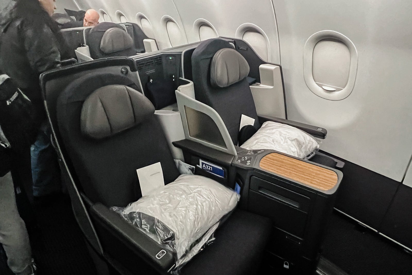 American Airlines business class on the Airbus A321T