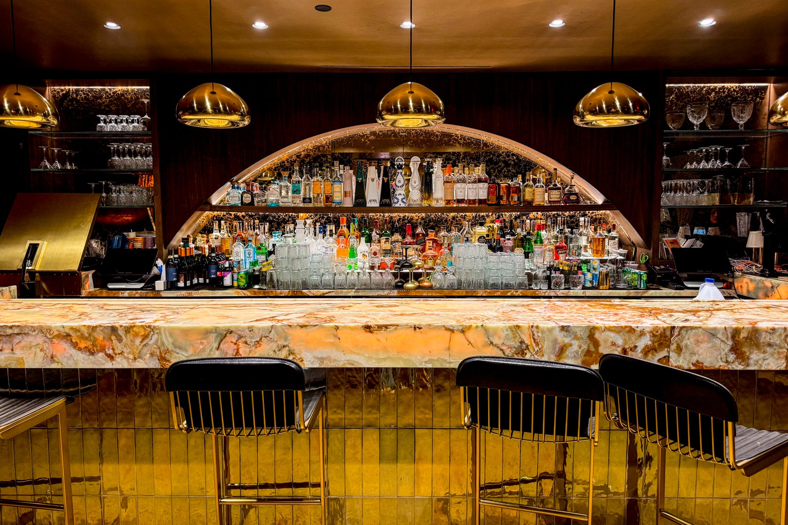 cocktail bar with drinks