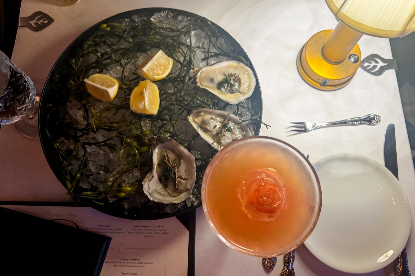 oysters with drink