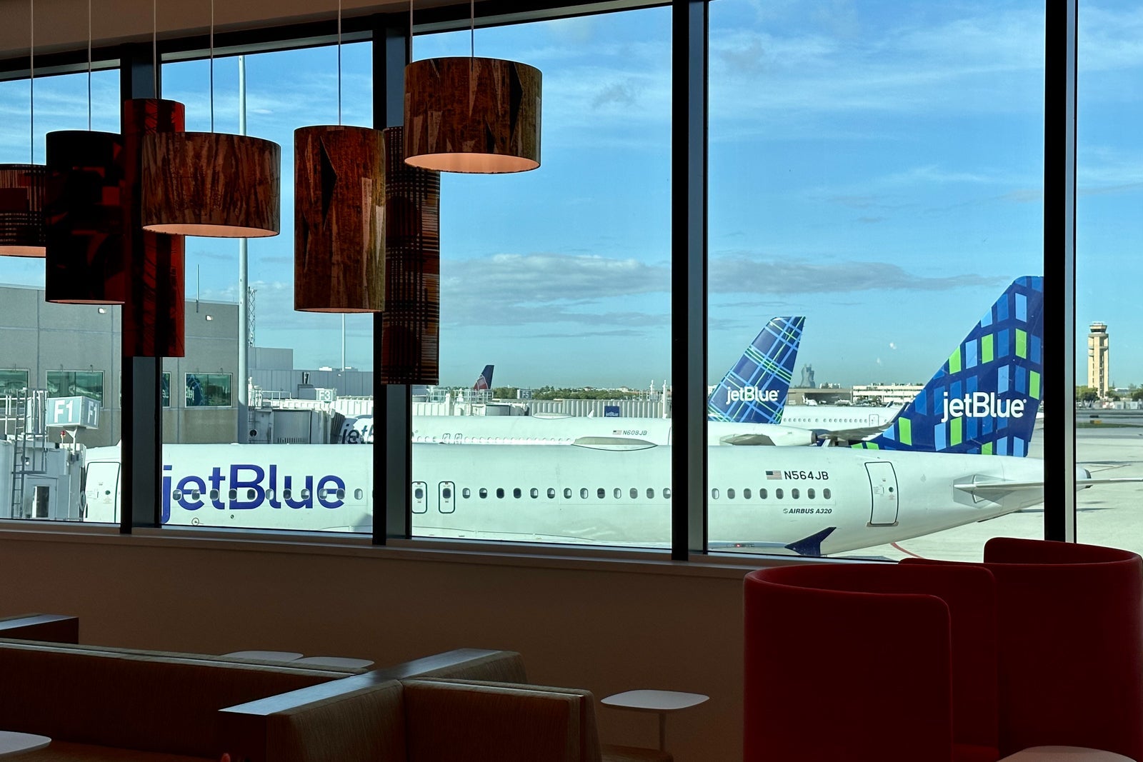 JetBlue planes out of Fort Lauderdale's Escape Lounge Centurion Studio