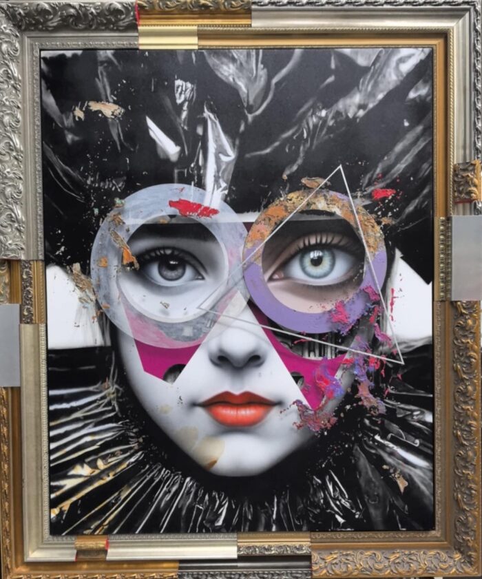 Cleaner SuitAcrylic on canvas in customized frame 72 x 60 inches 2025