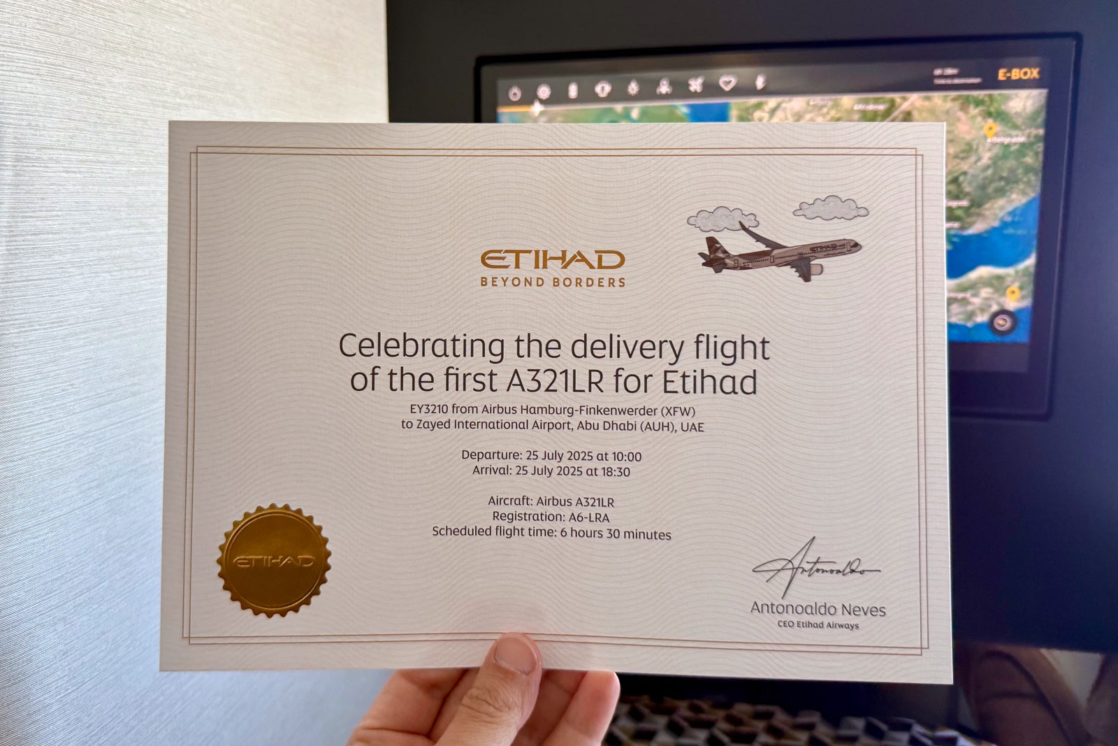 Etihad Airbus A321LR Delivery Flight