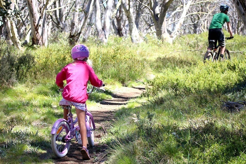 kids Biking at Diner Plains