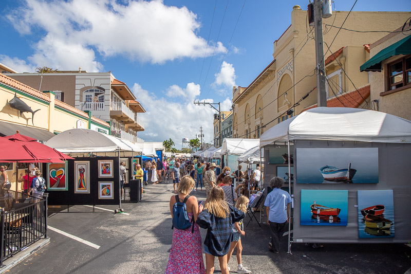 people walking through the Annual Downtown Stuart Art Festival