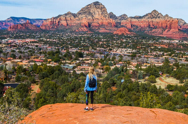girl looking at view Airport Mesa Vortex