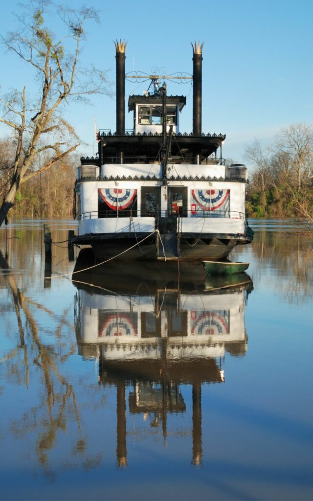 paddleboat on river 