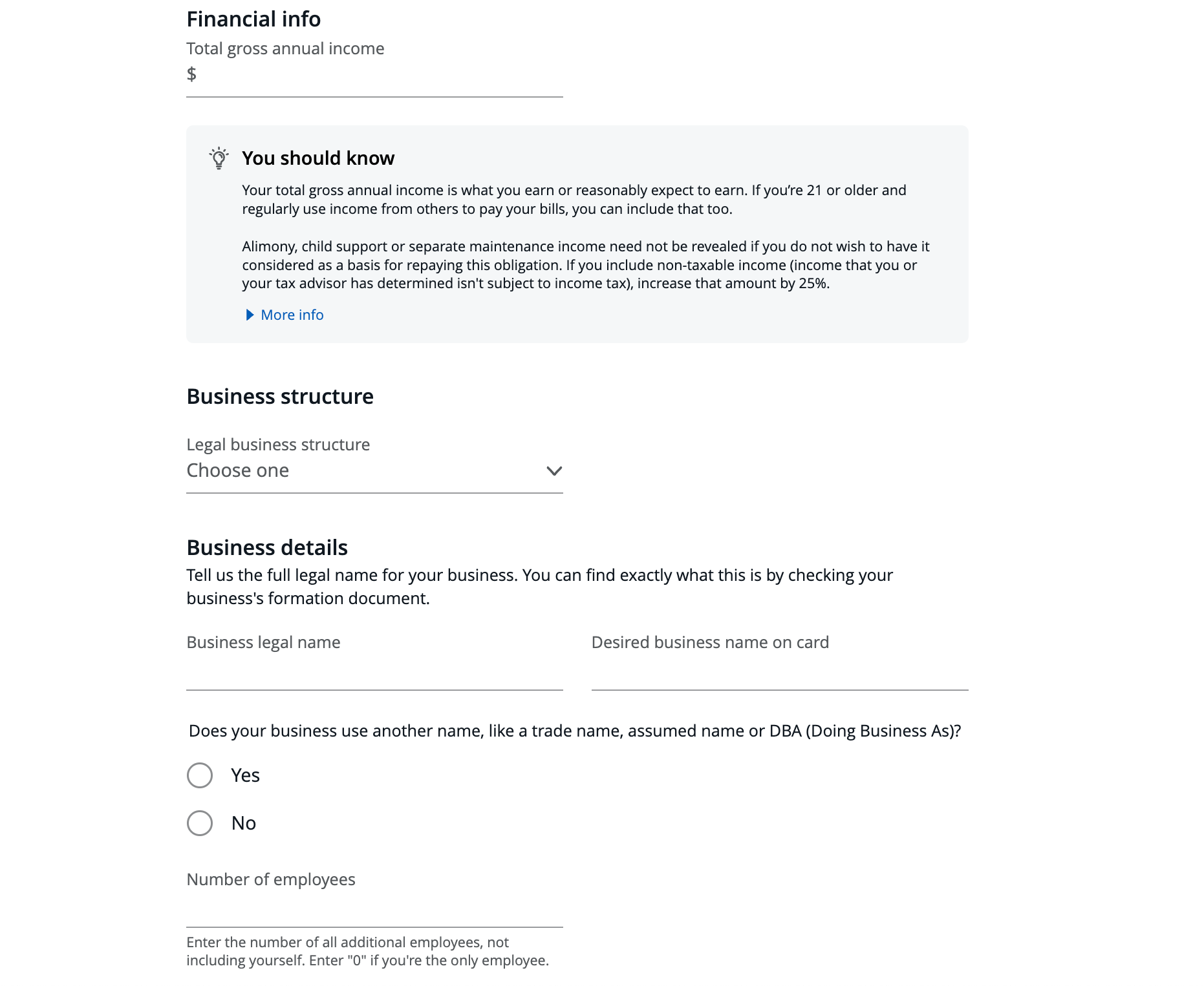 Chase business card application