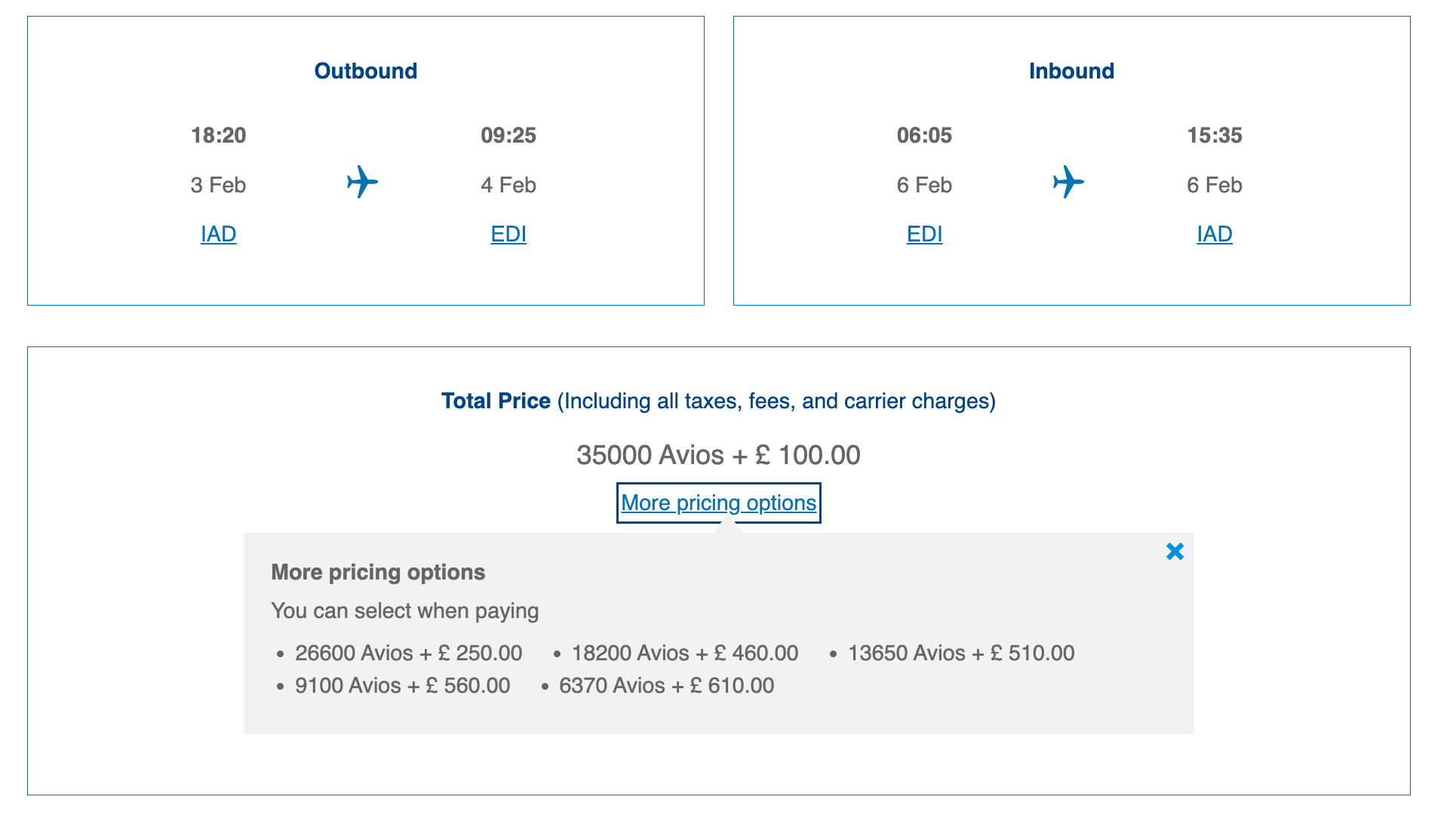 British Airways screenshot
