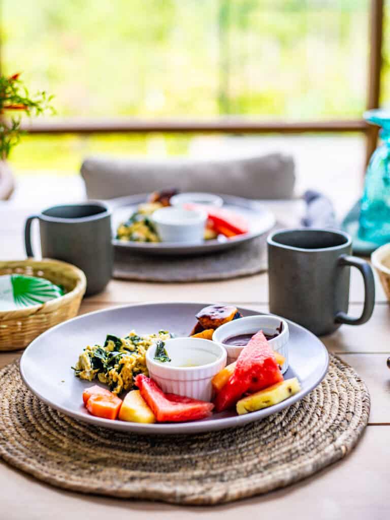 breakfast on dining table