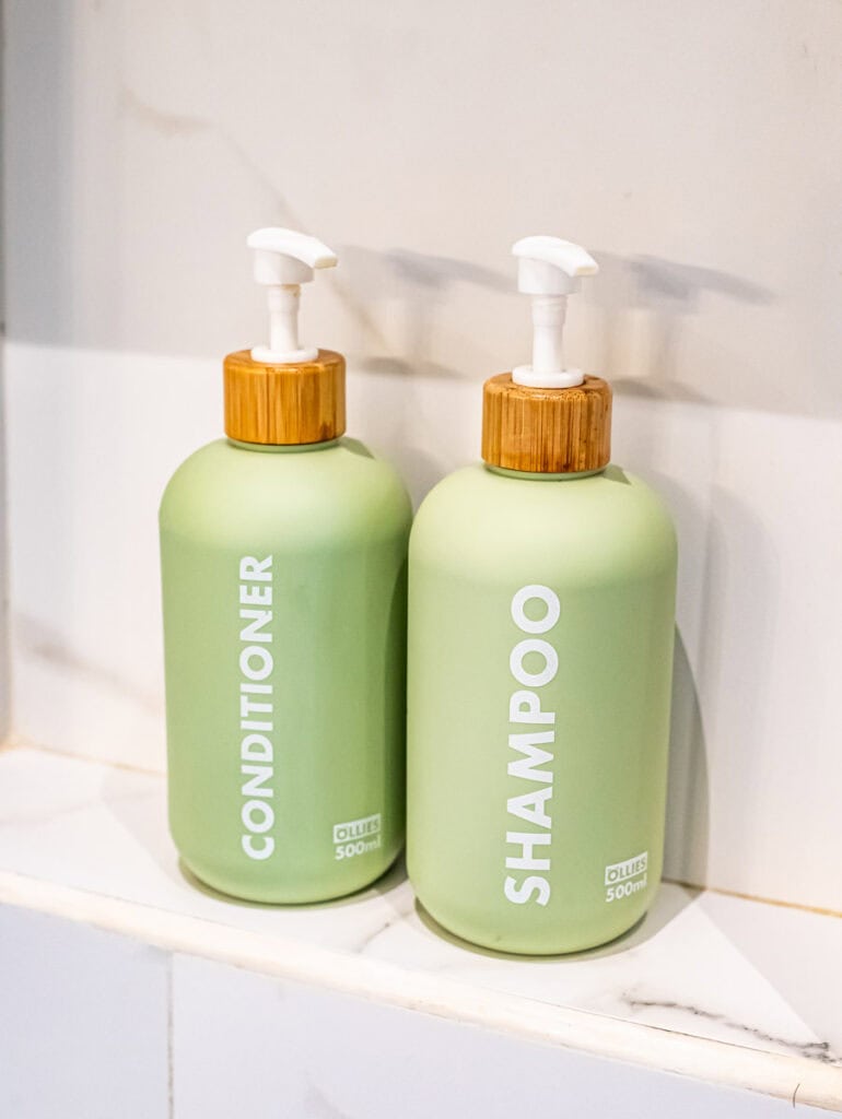shampoon and conditioner bottles