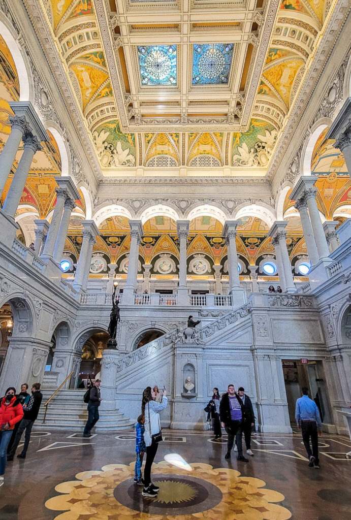 Stunning ceiling inside the Library of Congress