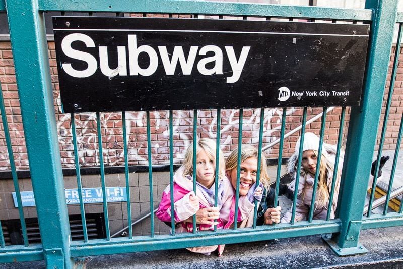 riding the subway New York City