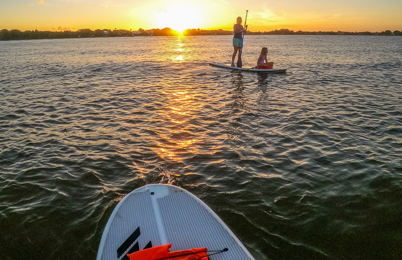 people standup paddleboarding