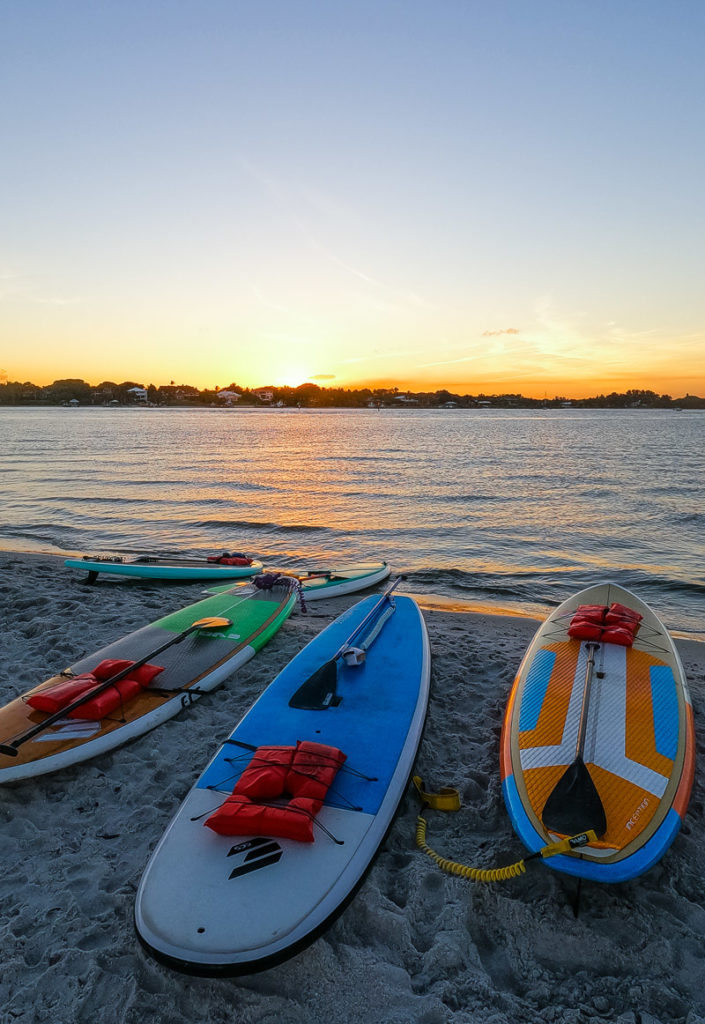 paddle baords on sand
