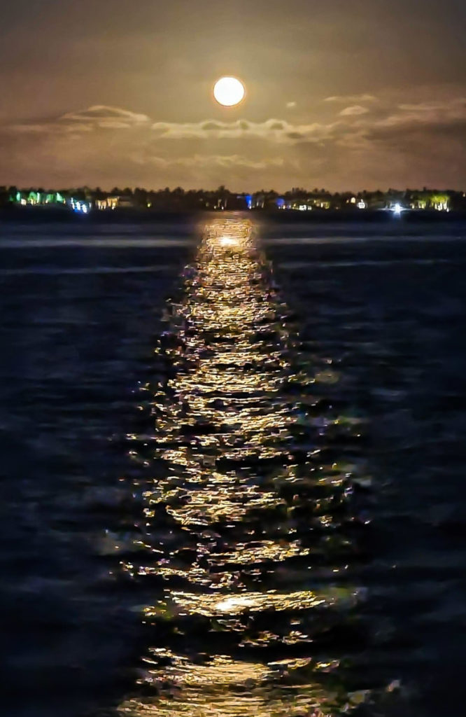 moonrise over the water